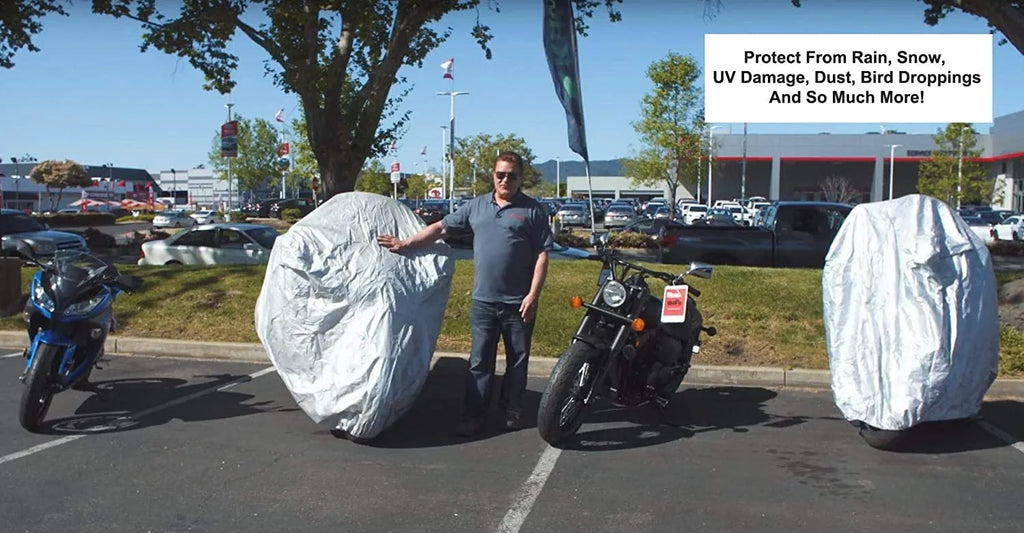 Motorcycle Cover with Reinforced Securing Straps and Storage Bag G5553