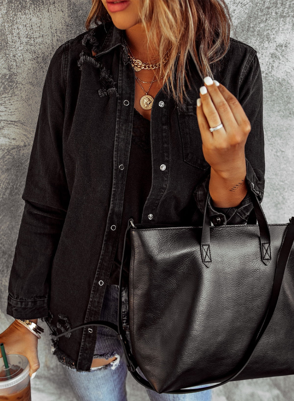 Distressed Denim Jacket C63989