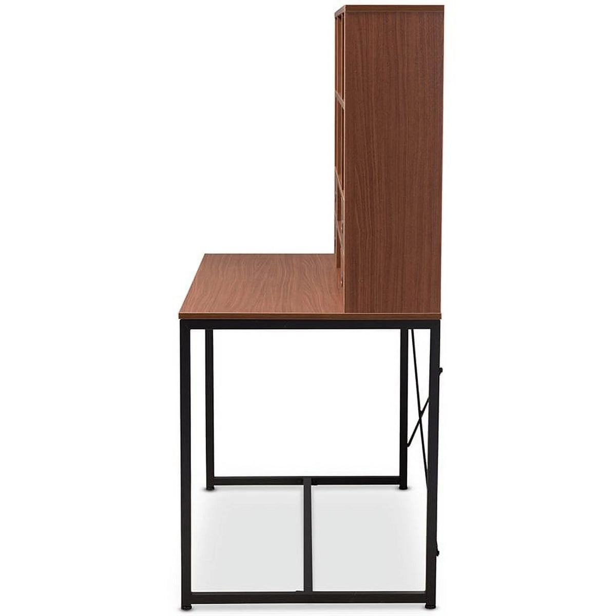 Writing Desk with Bookcase Hutch in Light Brown T795