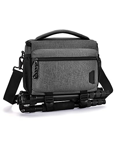 Compact Waterproof Camera Shoulder Bag with Tripod Holder, Black A394
