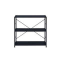 Black Bookcase with Wooden Partition P858