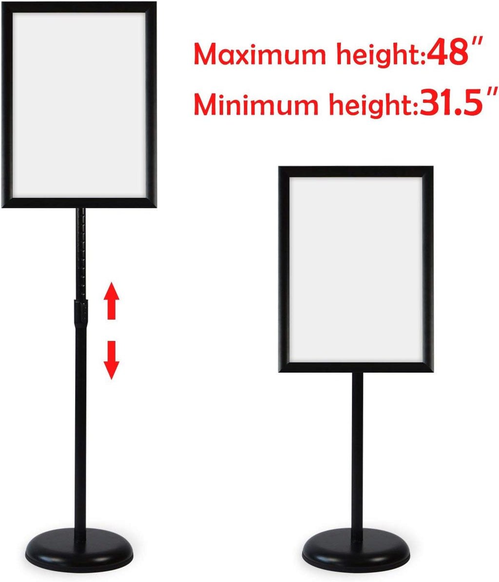 Black Pack of 2 Aluminum Floor Standing Sign Holder U7822
