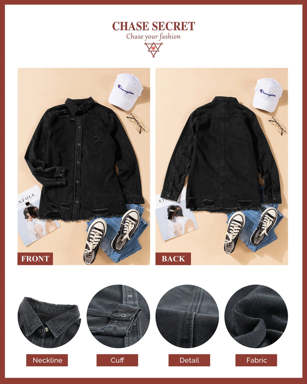 Distressed Denim Jacket C63989
