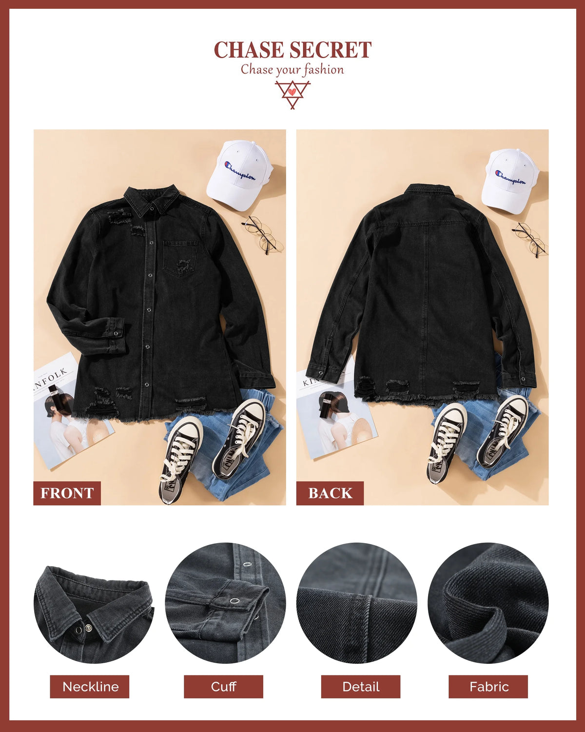 Distressed Denim Jacket C63989
