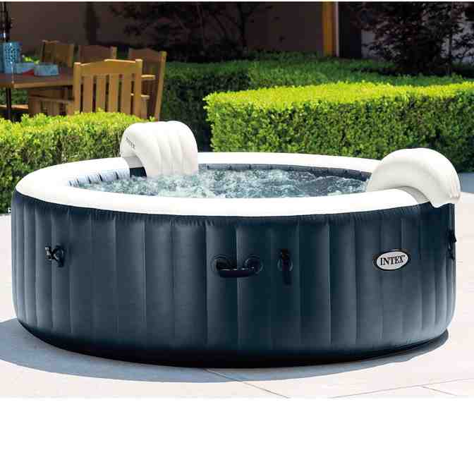 6 Person 170 Jet Vinyl Round Inflatable Hot Tub in Dark Blue B757
