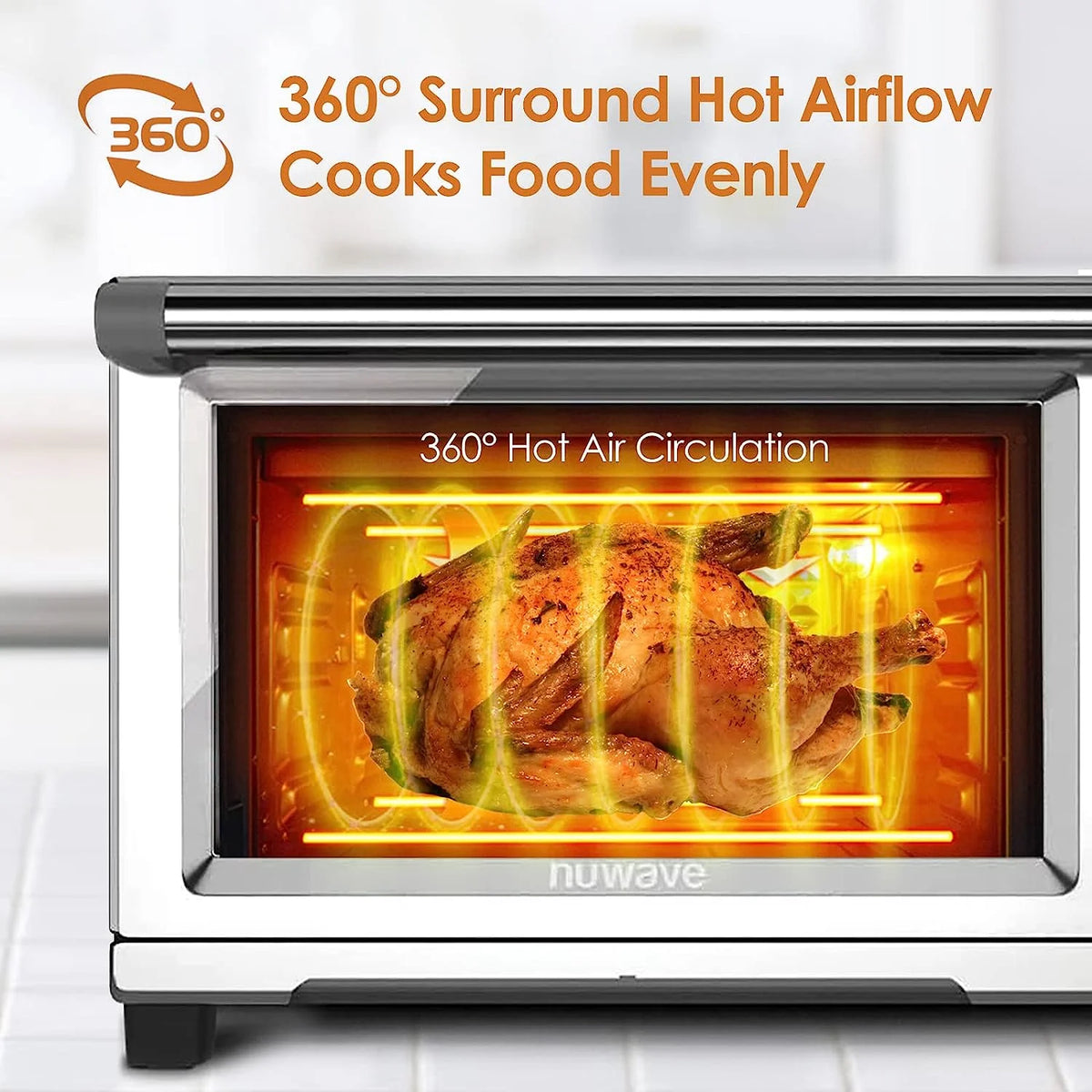 NuWave Bravo XL 30 QT Air Fryer Toaster Oven Combo with Temperature Probe X78544