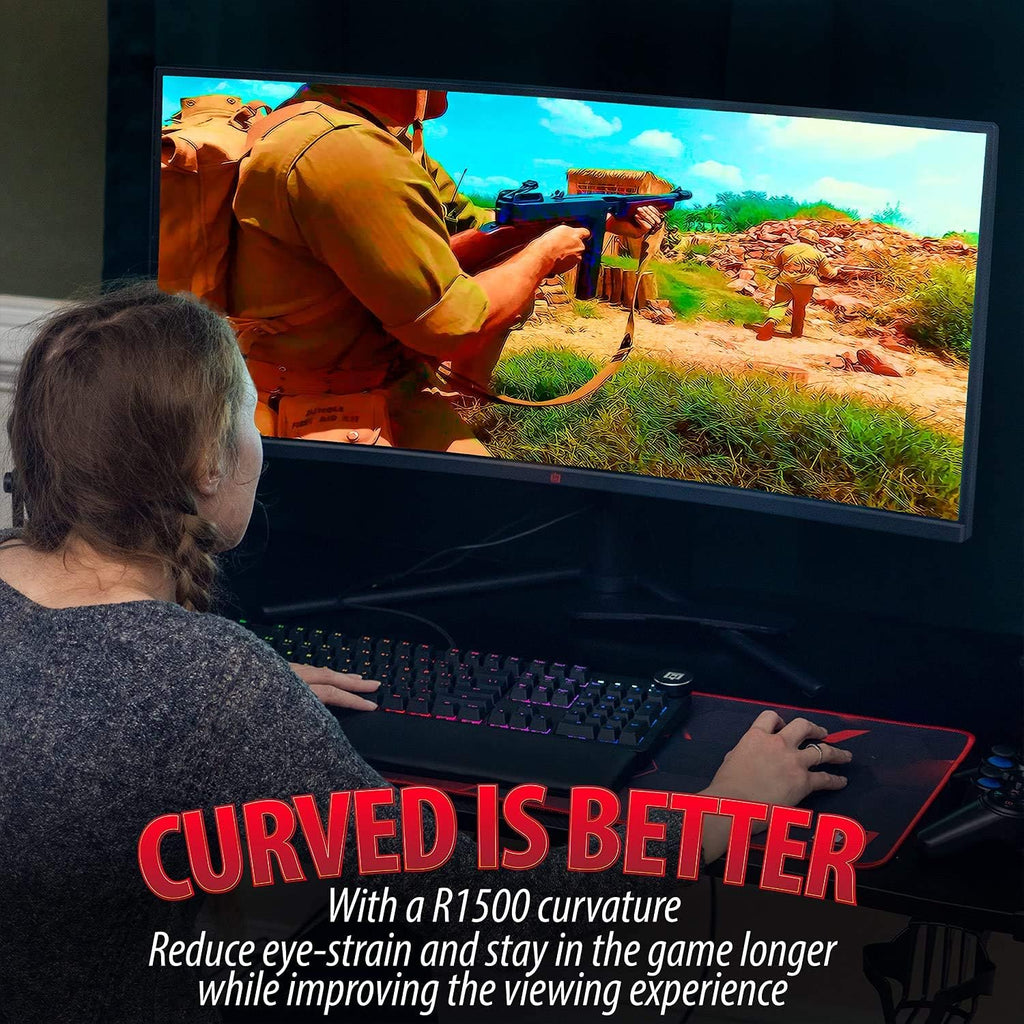 34" Ultrawide Curved Monitor, 144Hz, HDR10, 4000:1 Contrast Ratio, 99% sRGB, Adaptive Sync Z183201