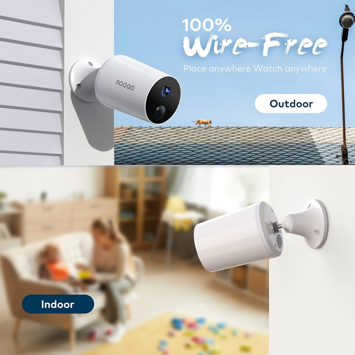 Wireless Battery-Powered Outdoor Security Camera with Night Vision and 2-Way Audio I2775