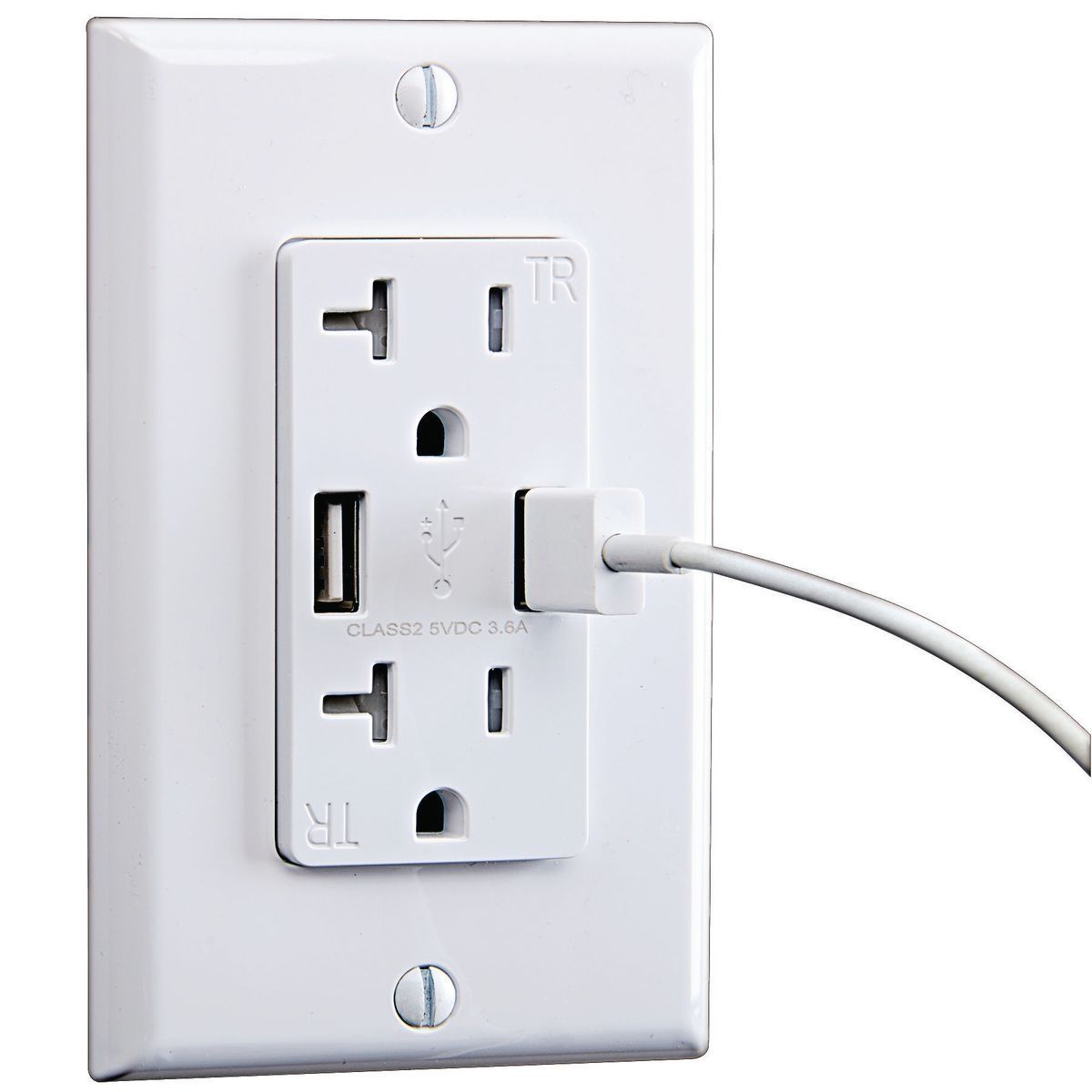 20 Amp 125v 2 USB Rapid Charging Outlet J7614
