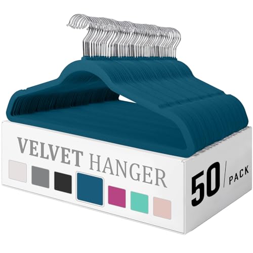50 Pack Black Rubber Coated Plastic Hangers G105