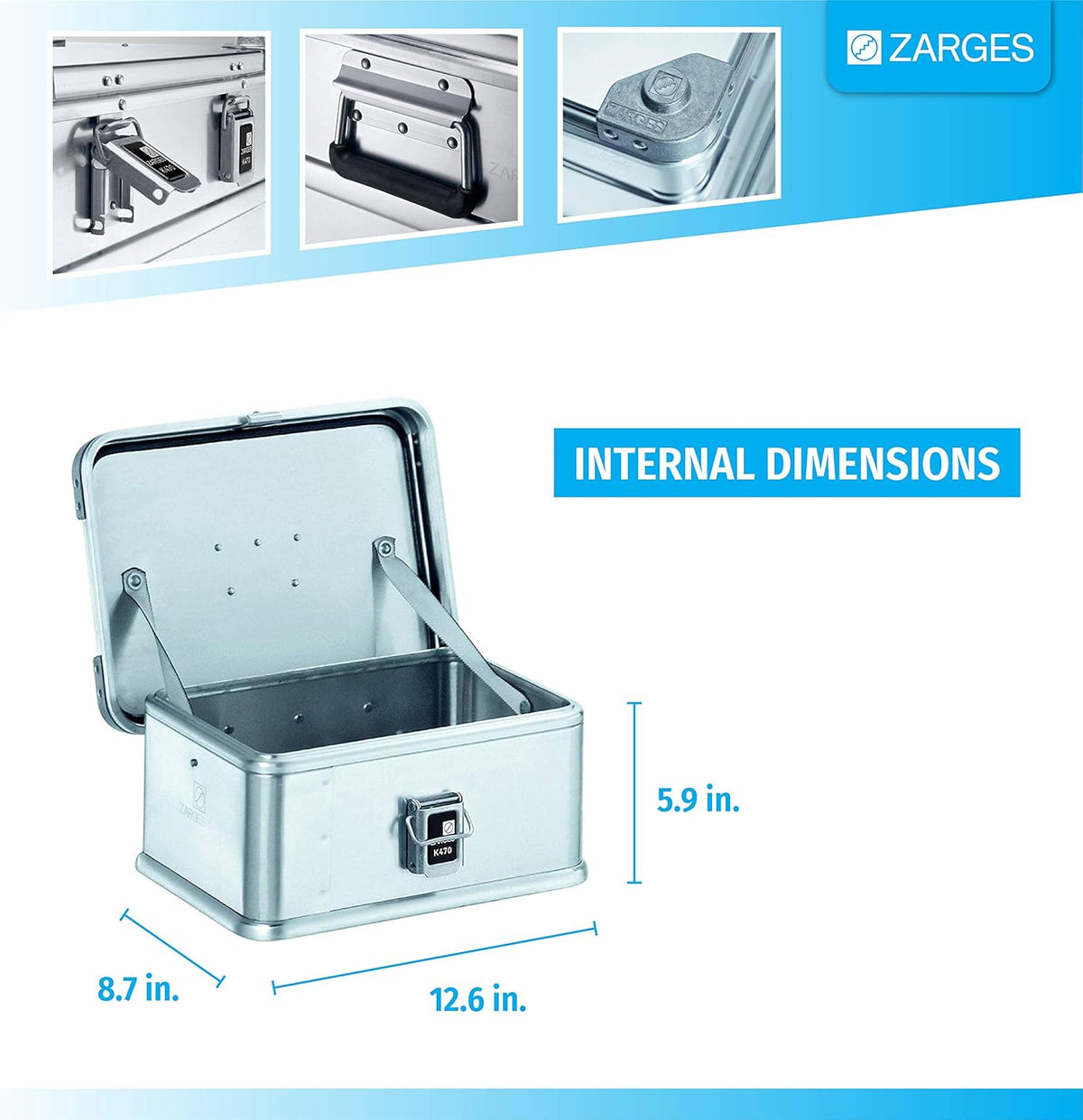 Aluminum Hard Protective Carrying Case, Stackable Storage, Safe Lock Box (44.1 x 28.3 x 18.9 Inches) H5523