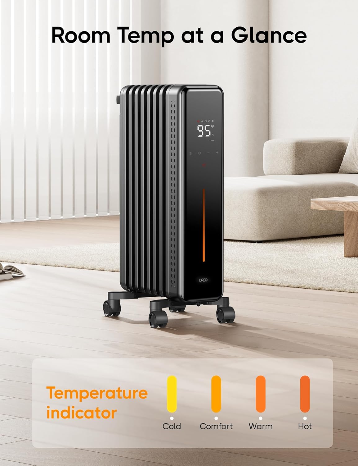 1500W Radiator Heater with Remote Control E4776