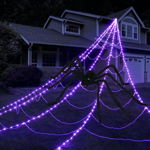 250 LED Purple Spider Web Lights with 8 Modes R164