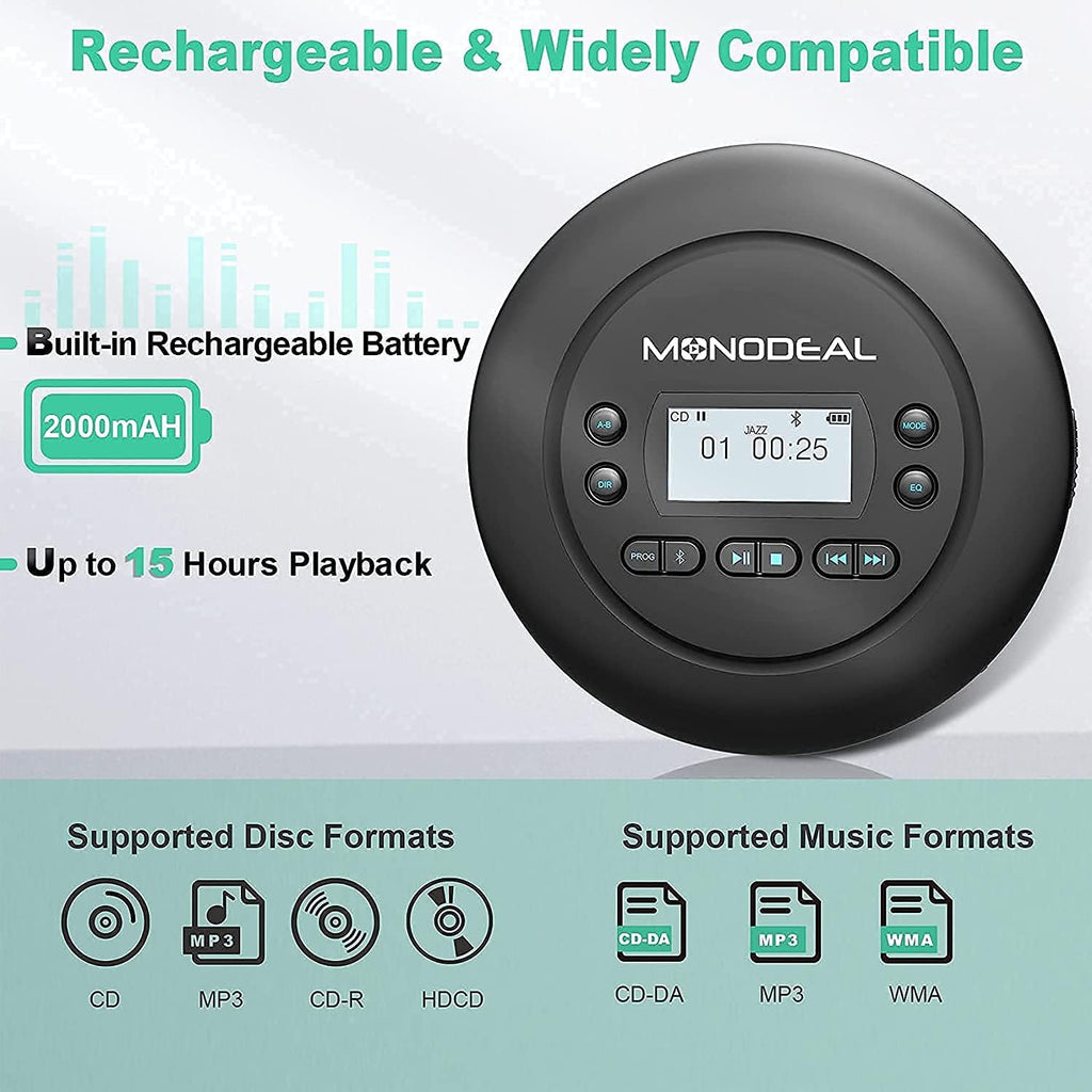 Bluetooth CD Player with Headphones, Pack of 2 N189