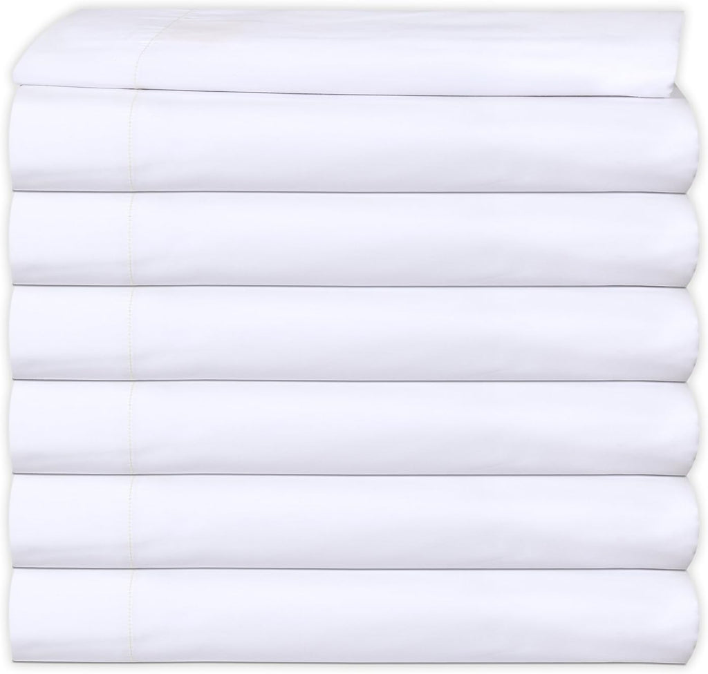 Pack of 6 Twin White Fitted Sheets Polycotton T200 S63523