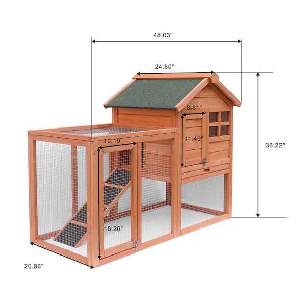 Wooden Chicken Coop with Run H81570