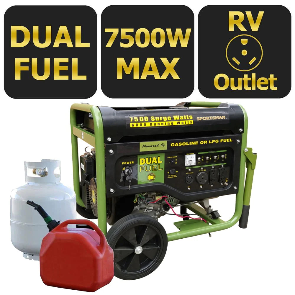 7500 Watts Dual Fuel Portable Generator L737