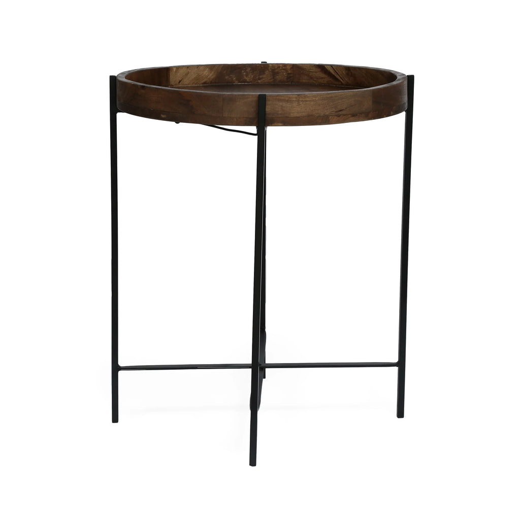 Mango Wood Folding Tray Top Side Table U358277
