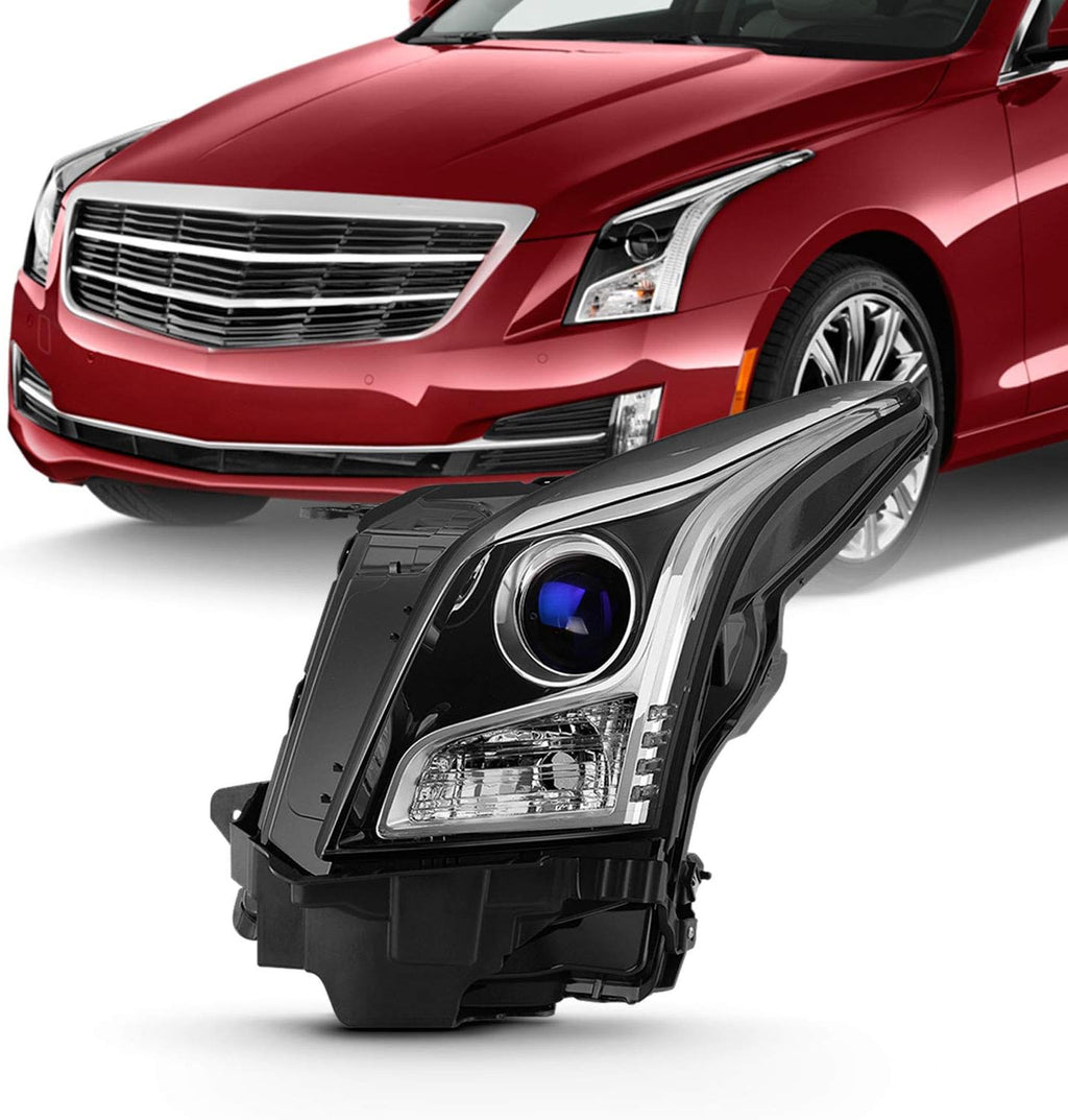 Projector Chrome Headlights Pair for Cadillac ATS Sedan A6636