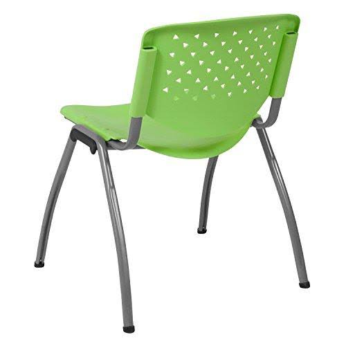 Green Plastic Stack Chair with Titanium Frame P8185
