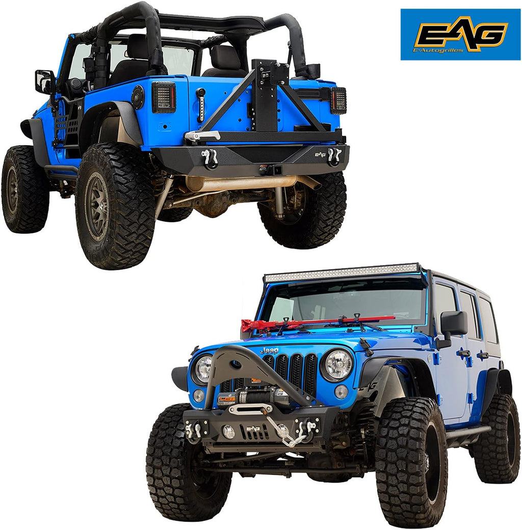 Front Bumper Stinger and Rear Bumper with Tire Carrier Bumper Combo J373898