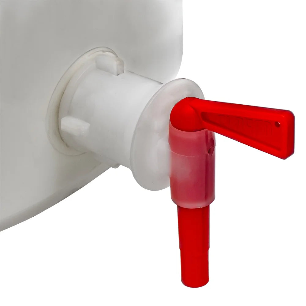 6 gal. Round White Plastic Beverage Dispenser V724735