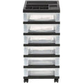 Black 6 Drawer Storage Cart R7817