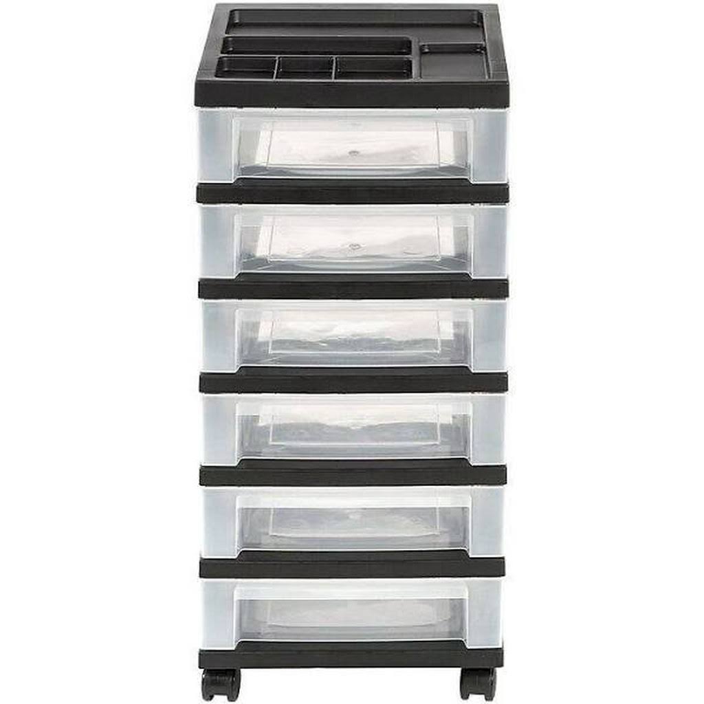 Black 6 Drawer Storage Cart R7817