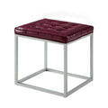Purple Faux Leather Gray Cube Ottoman K2233