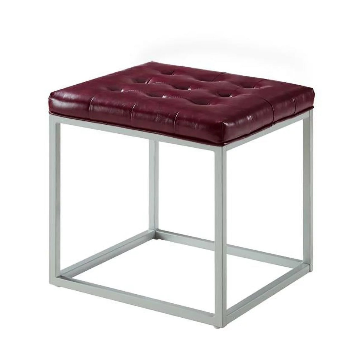 Purple Faux Leather Gray Cube Ottoman K2233