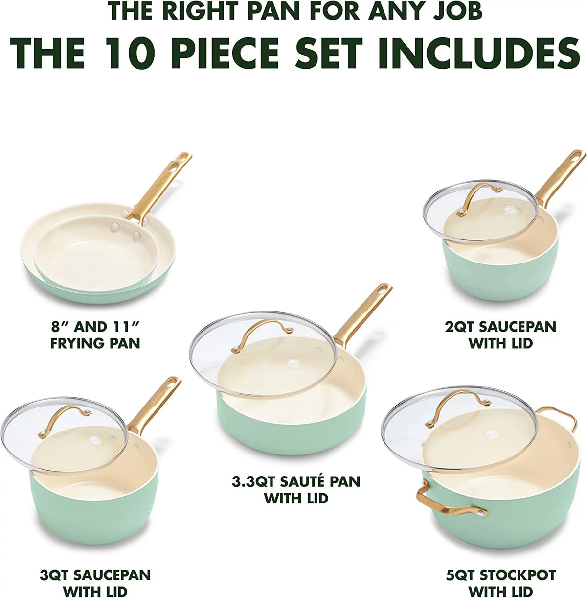Hard Anodized Ceramic Nonstick 10 Piece Cookware Set L4937