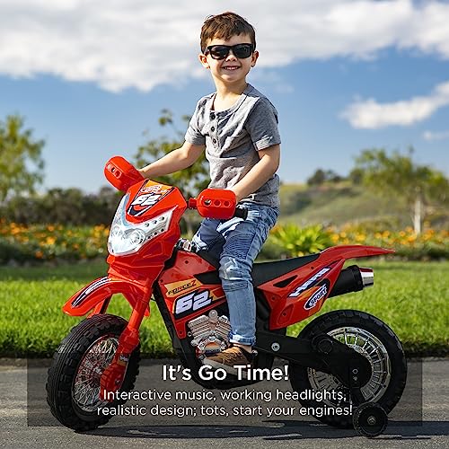 6V Kids Ride On Motorcycle with Training Wheels Black Q510605