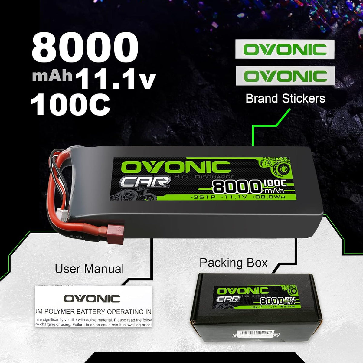 3S 8000mAh 11.1V Lipo Battery with XT60 Connector V10488