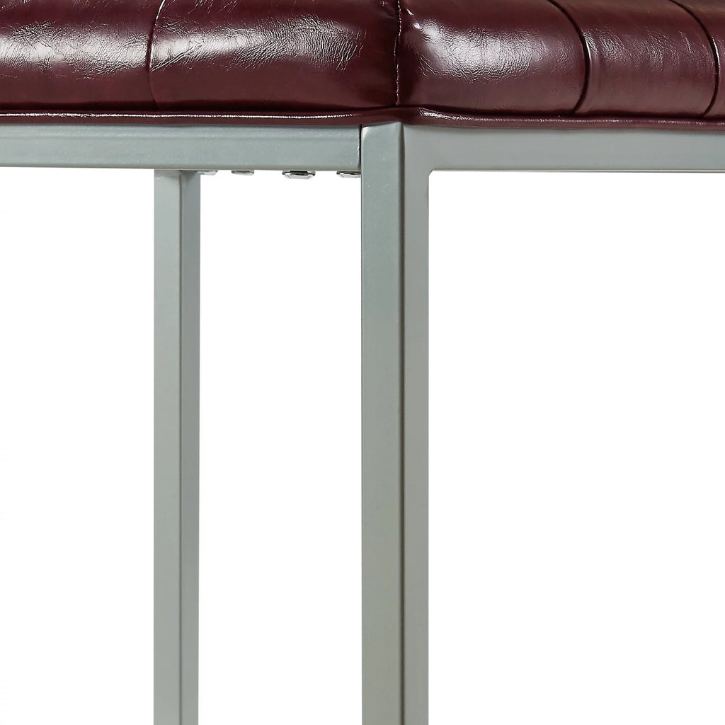 Purple Faux Leather Gray Cube Ottoman K2233