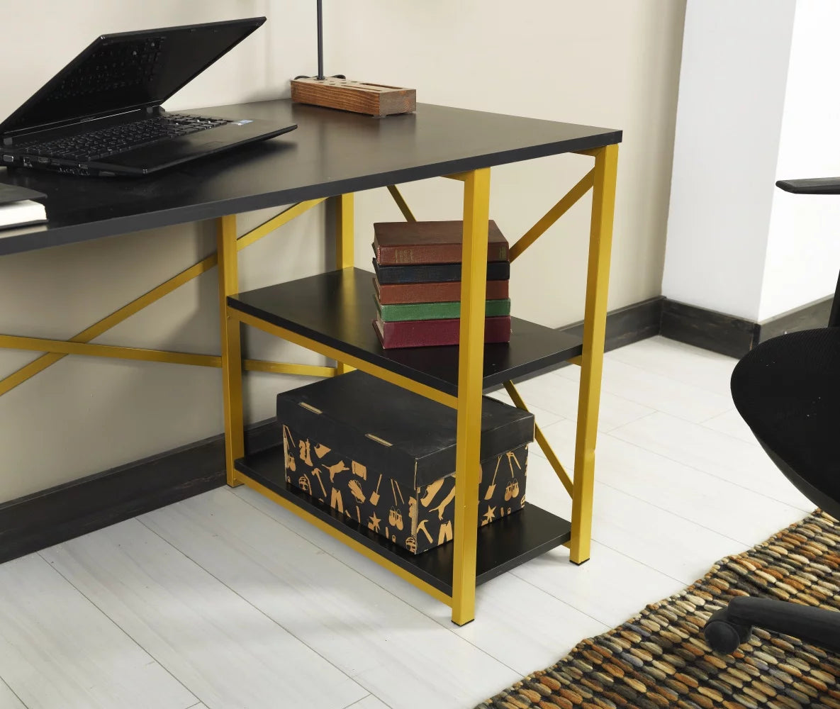 Black 47" Wooden Top Writing and Computer Desk M790