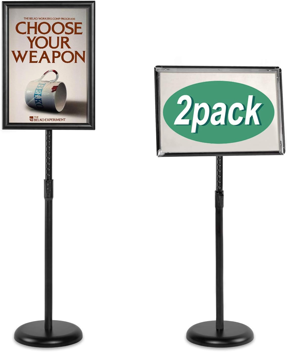 Black Pack of 2 Aluminum Floor Standing Sign Holder U7822