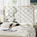 Queen Antique Gold Metal Mesh Headboard N548467