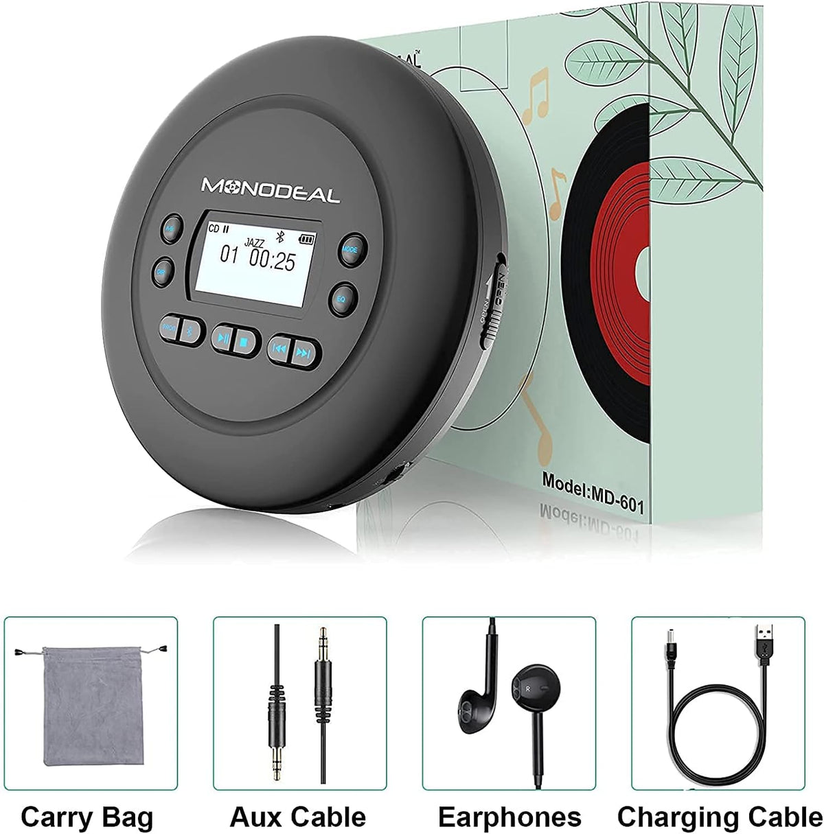 Bluetooth CD Player with Headphones, Pack of 2 N189