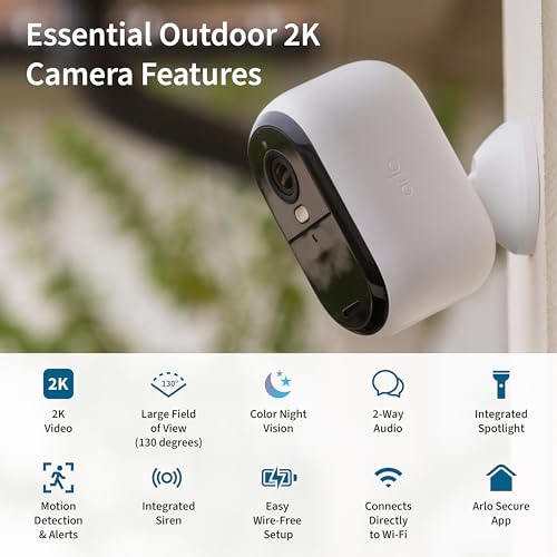 White 2K Wireless Security Camera U606861