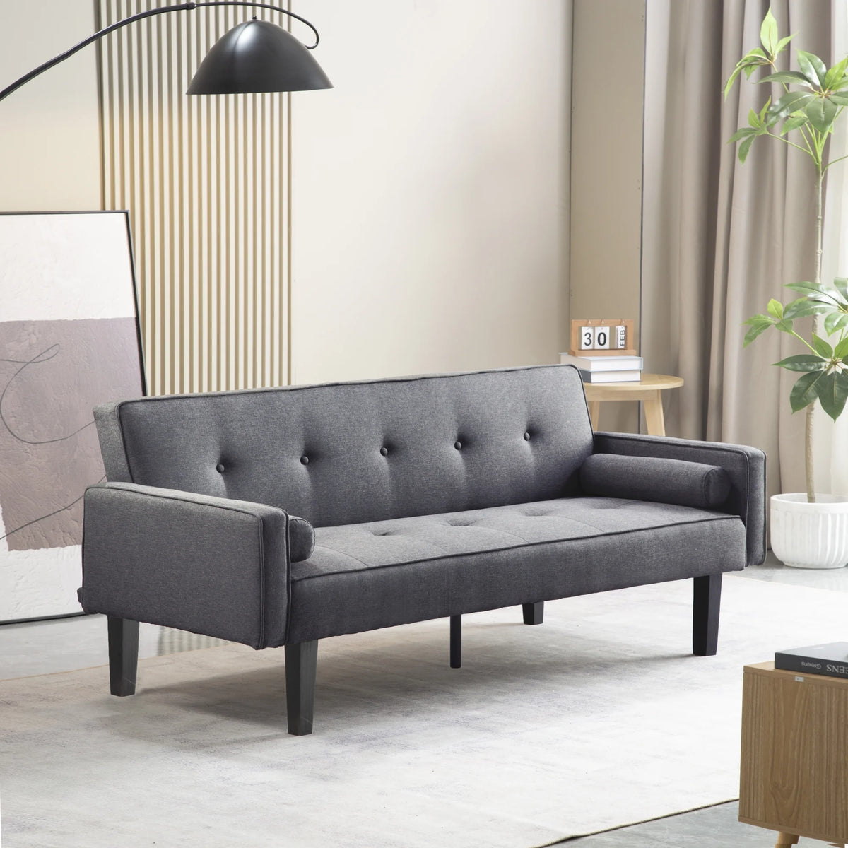 Convertible Futon Sofa Bed with Armrests I584113