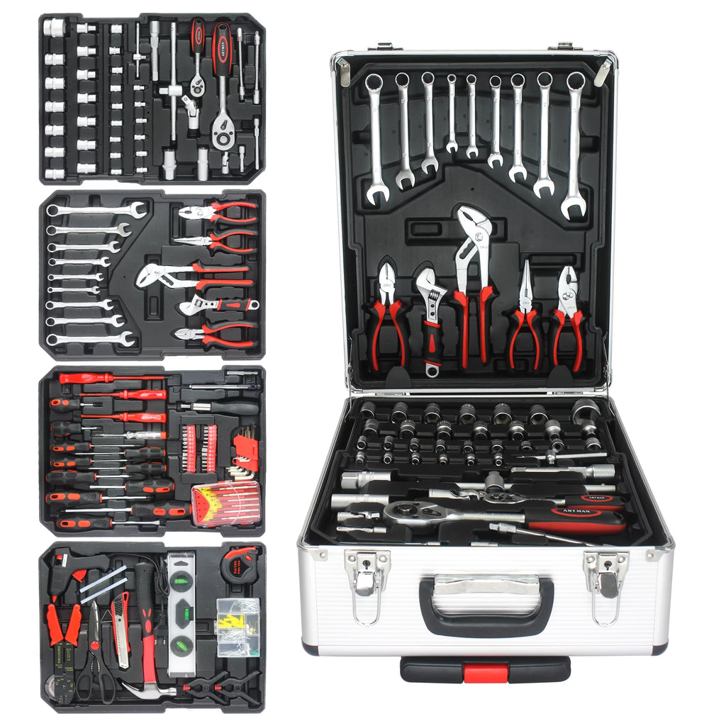 899PCS White Hand Tool Set with Rolling Tool Box M83750