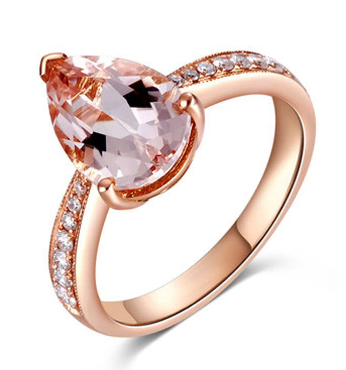 1.50 Carat Morganite and Diamond Halo Engagement Ring in Rose Gold O776400