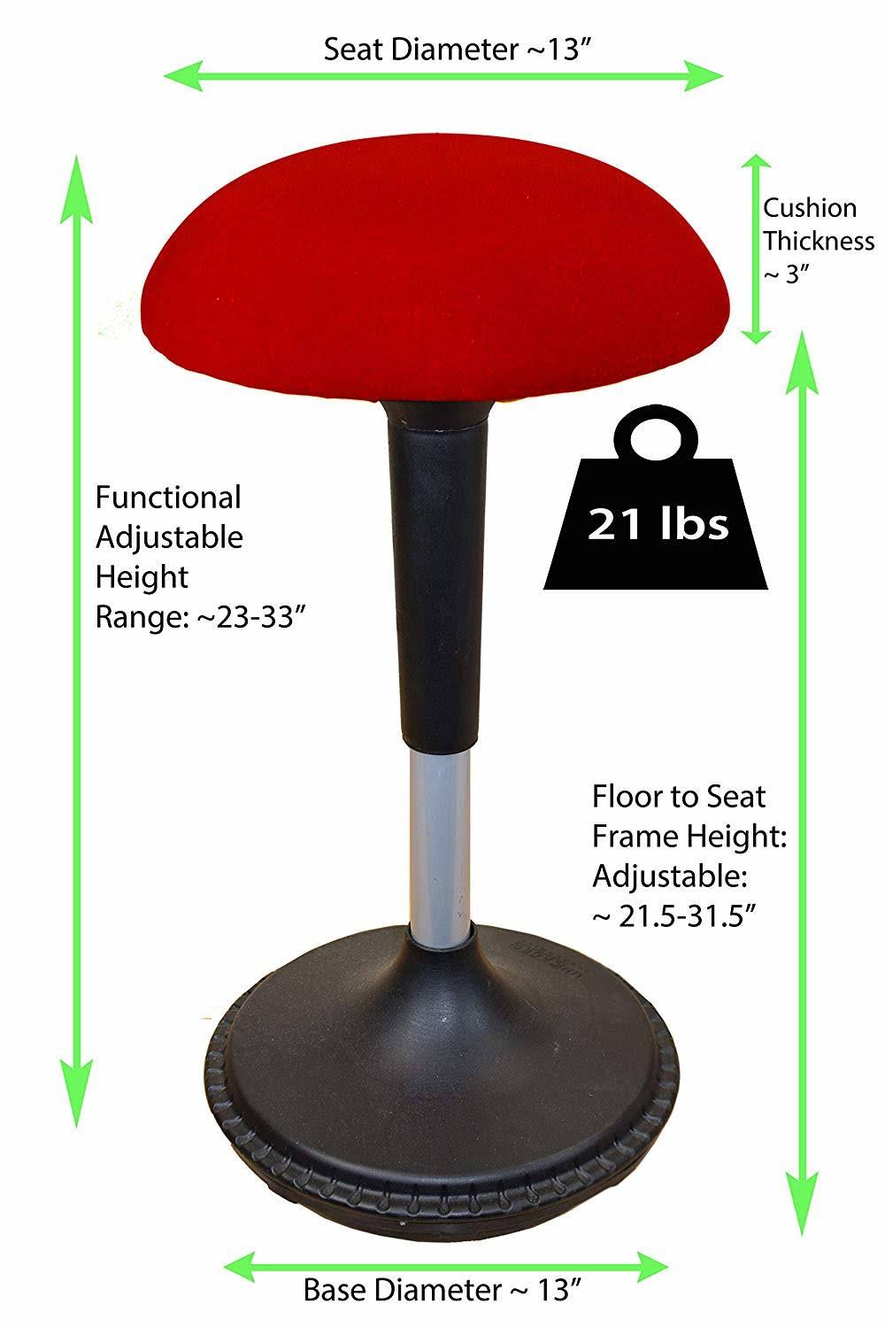 Wobble Stool 2, Tall Adjustable Height Active Sitting Office Chair Swivel Stool W726