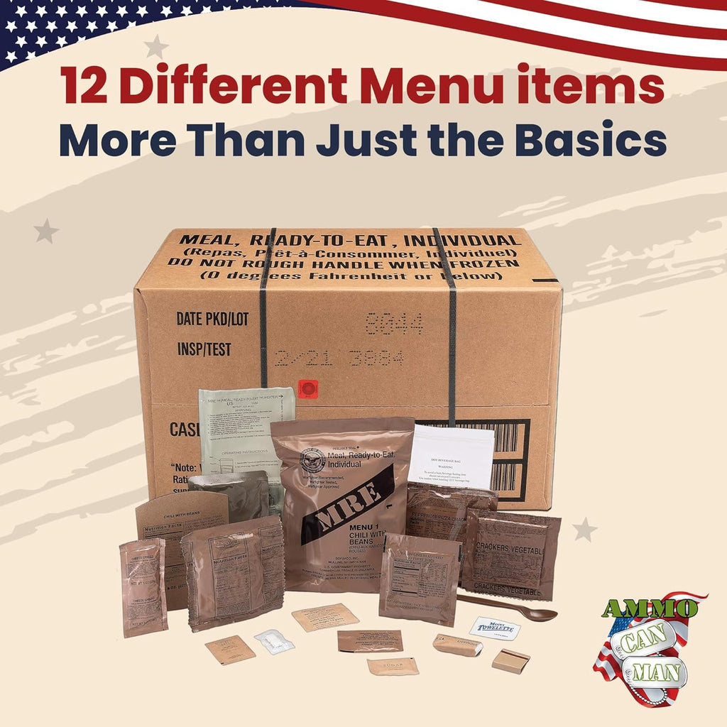 12ct US Military Surplus MRE Meals Ready to Eat Y7276