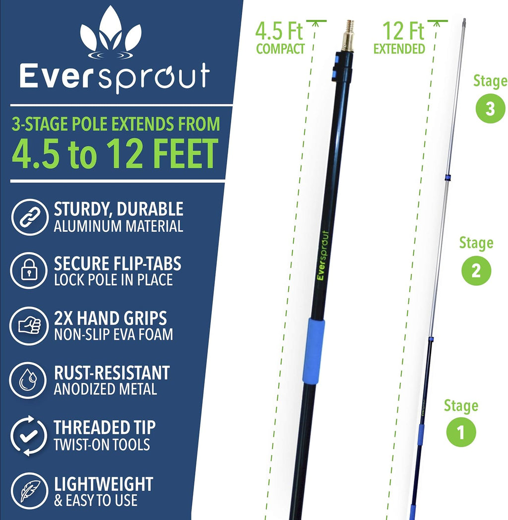 5-to-13 Foot Deck Stain Brush & Extension Pole Combo F458654