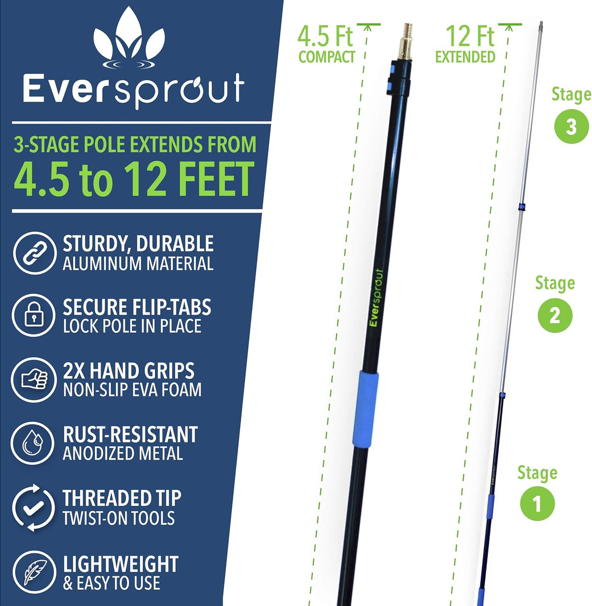 5-to-13 Foot Deck Stain Brush & Extension Pole Combo F458654
