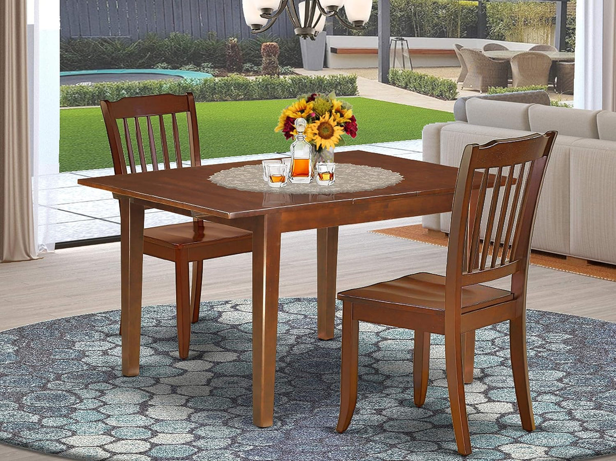 3PC Rectangular Table with 12 in Leaf and 2 Chairs M2217