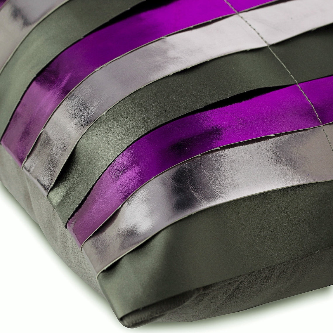 Purple Faux Leather Throw Pillow Covers Pack of 2 18x18 inch C789034