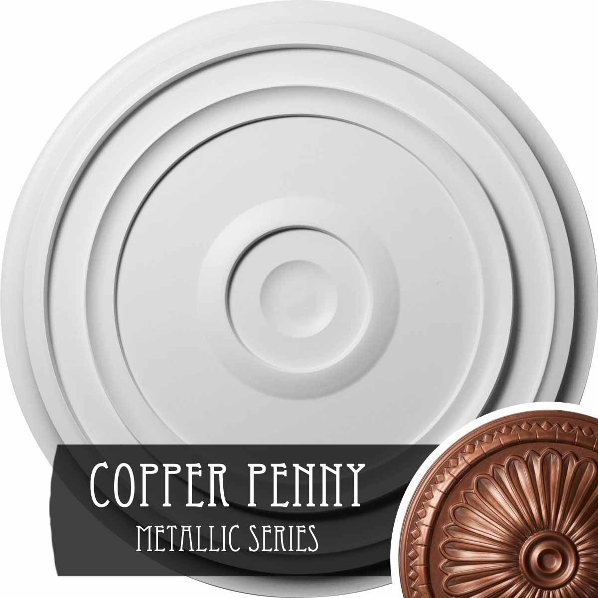 Traditional Reece Ceiling Medallion, Hand-Painted Copper Penny D119940