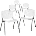 Green Plastic Stack Chair with Titanium Frame P8185